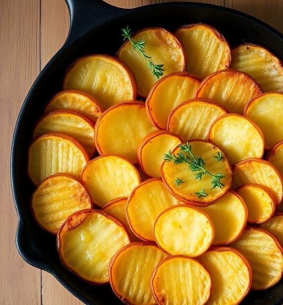 buttery baked sliced potatoes