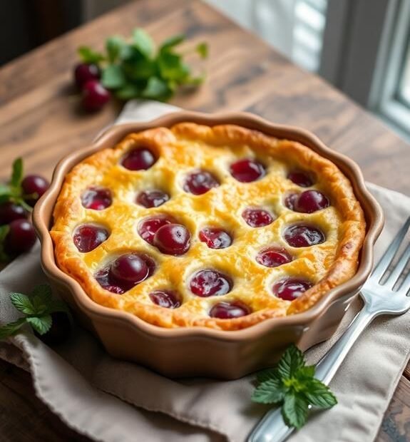 cherry baked custard dessert