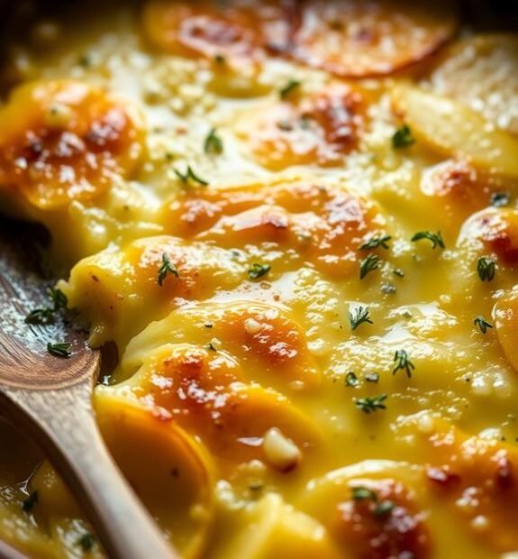 creamy garlic potato gratin