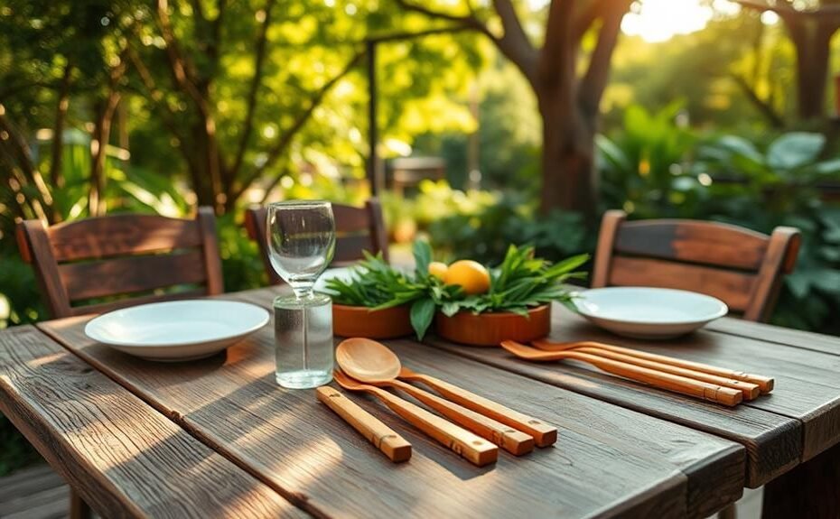 eco friendly bamboo dining utensils