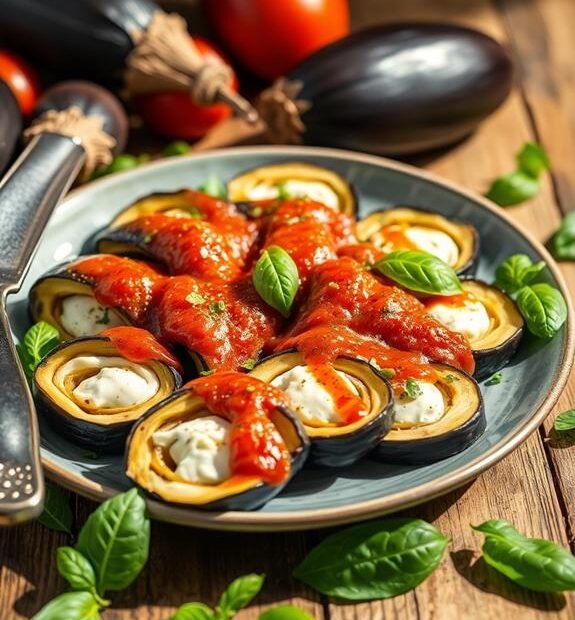 eggplant roll ups with ricotta