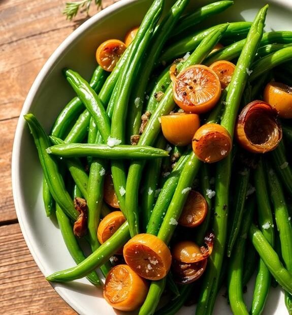 saut ed green beans shallots