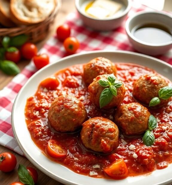 savory meatballs with sauce