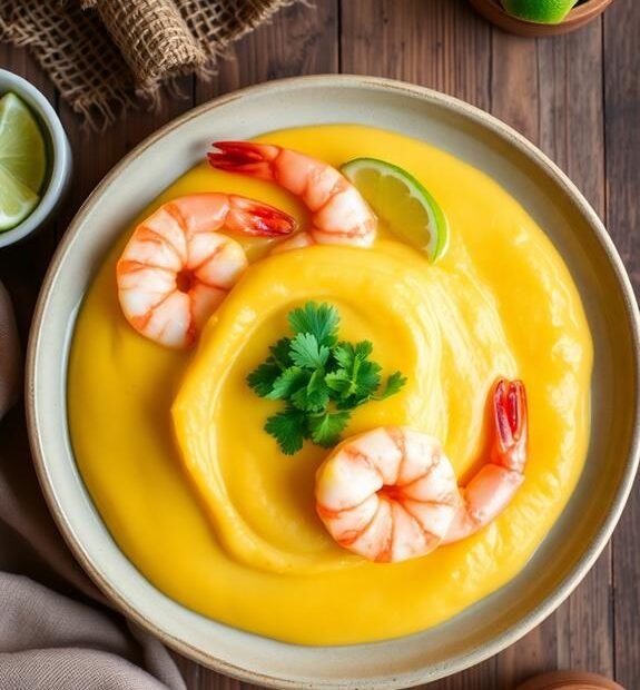 shrimp in cassava puree